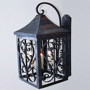 noche fuego wrought iron outdoor lantern