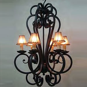 sonar curves wrought iron chandelier