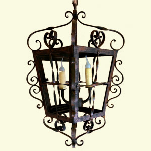 Corazones del Fuego - wrought iron chandelier or pendant light